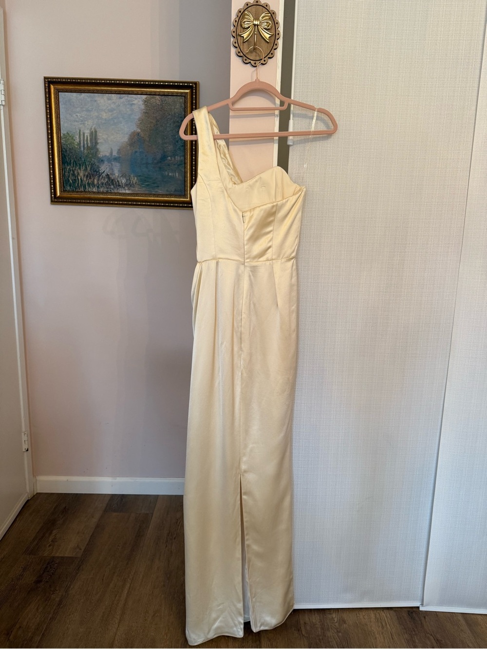 House of CB Lemon One Shoulder Satin Maxi Dress - Picture 6 of 9